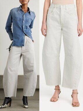 Citizens of Humanity Horseshoe Jean‎ Cappuccino Grey Barrel Wide Leg Size 27